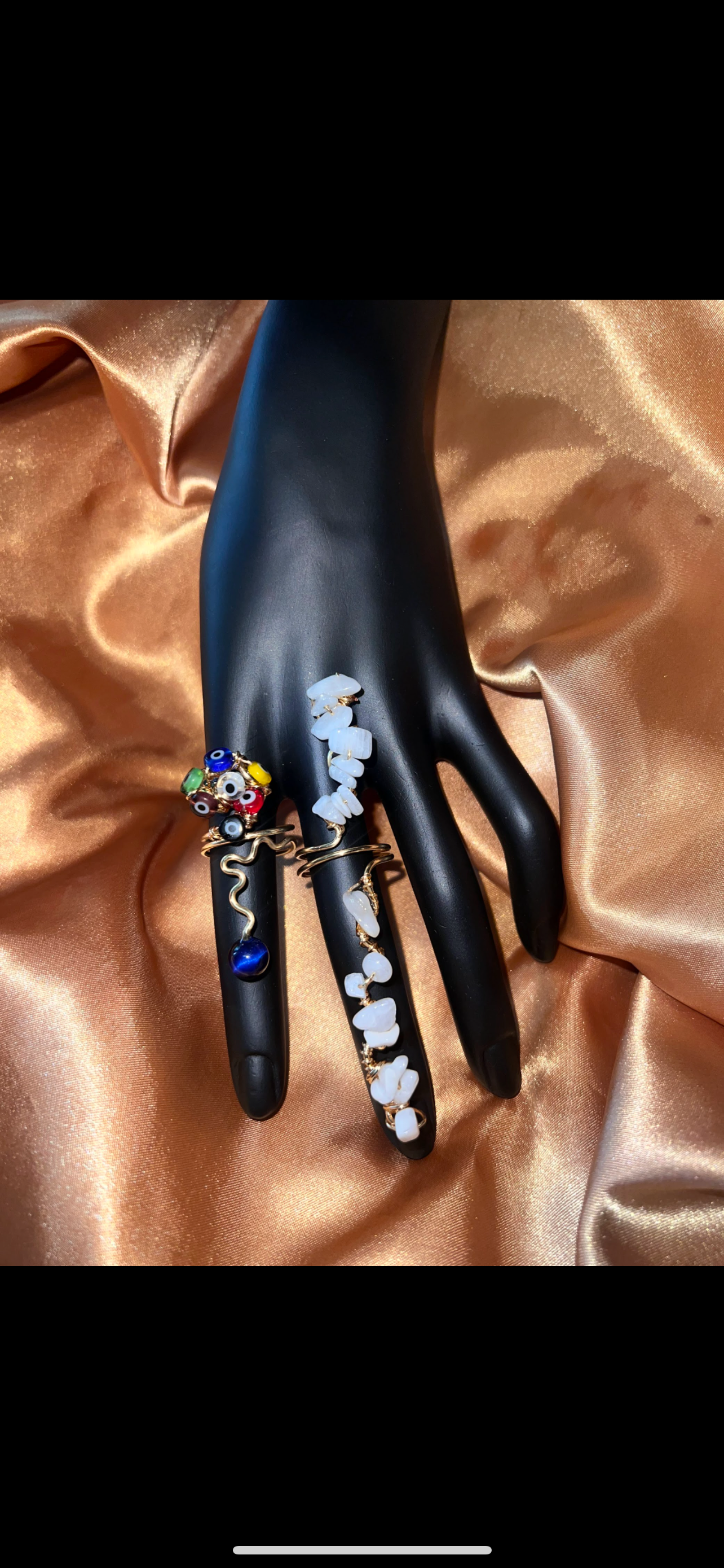 FULL FINGER CUSTOM CRYSTAL WIRE RING