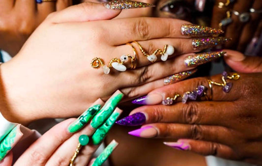 FULL FINGER CUSTOM CRYSTAL WIRE RING