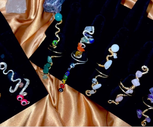 FULL FINGER CUSTOM CRYSTAL WIRE RING