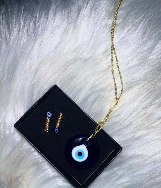 EVIL EYE NECKLACE AND RING